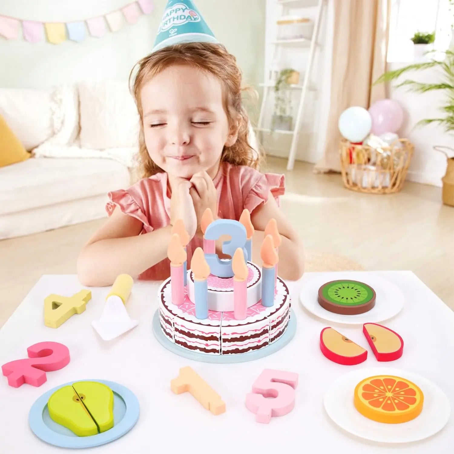 Wooden toy birthday cake - Your child's party anytime