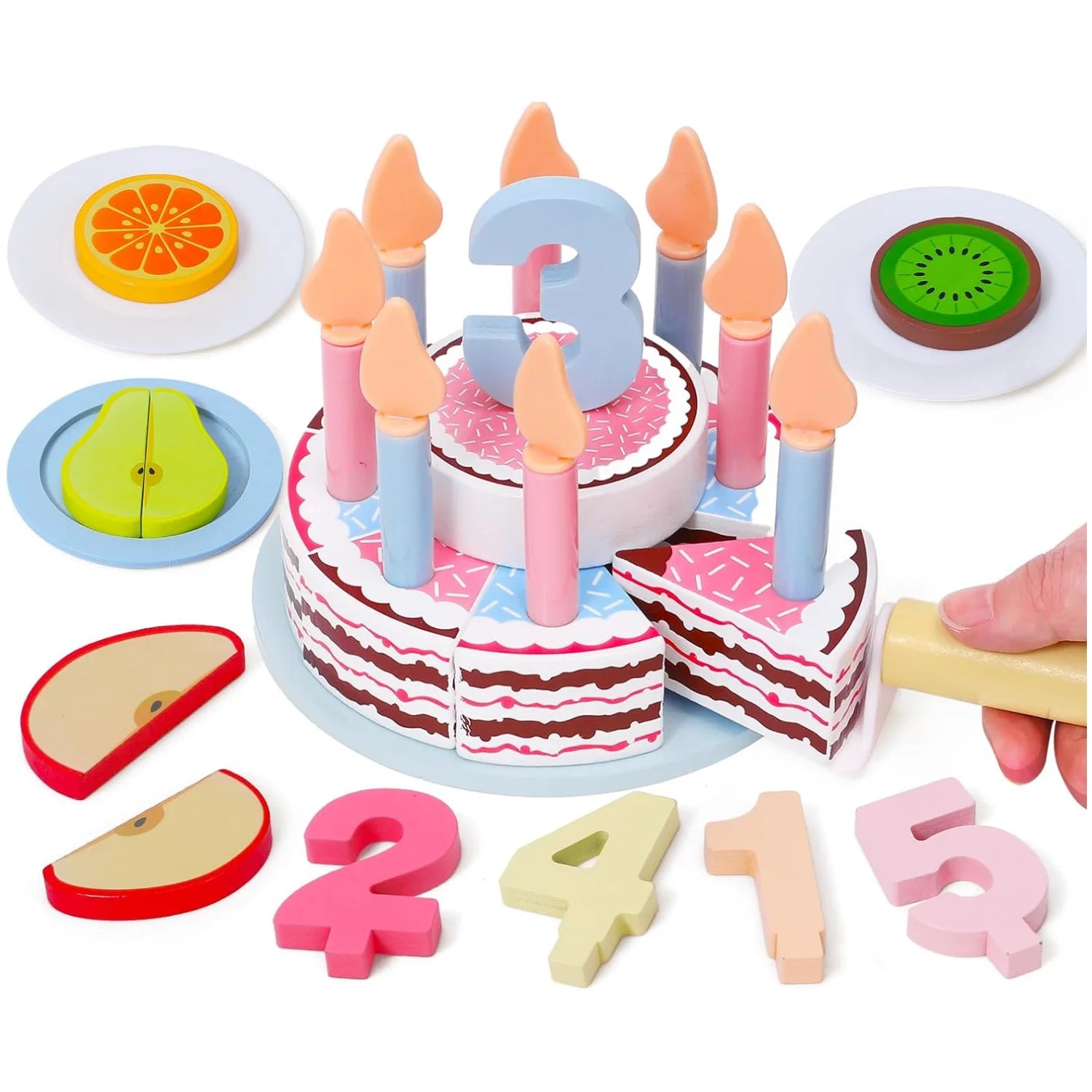 Wooden toy birthday cake - Your child's party anytime