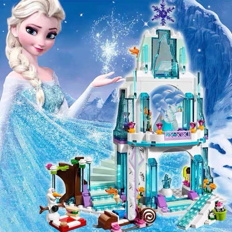Disney Frozen Elsa Ice Castle Building Blocks - Magical Princesses Toy