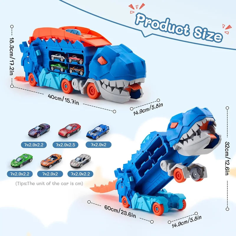 Dinosaur Carrier Truck and Car Track - Kids