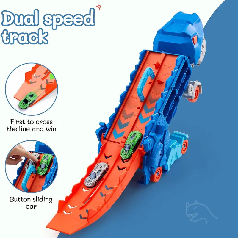 Dinosaur Carrier Truck and Car Track - Kids