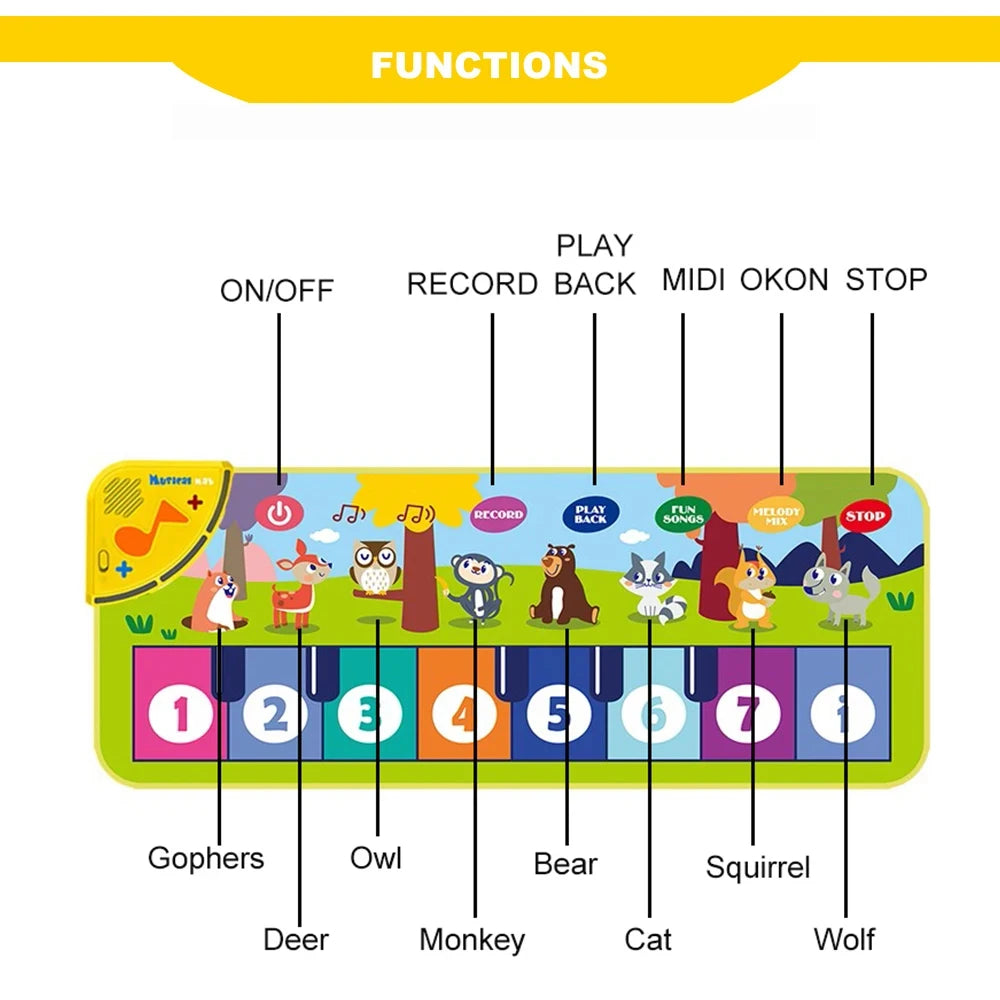 Musical Mat for Kids – Interactive Floor Piano with Lights and Melodies