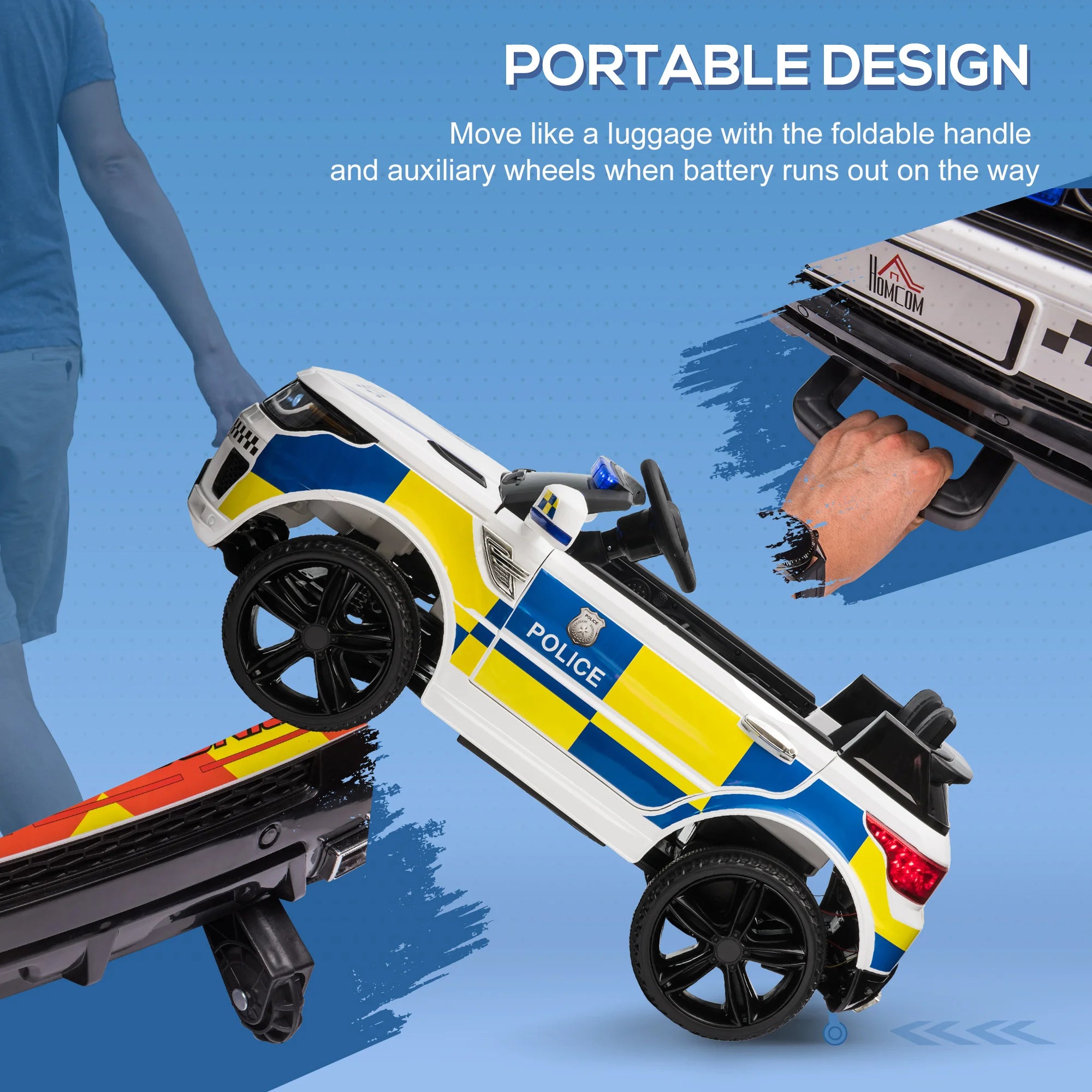 HOMCOM 12V Children's Electric Police Car