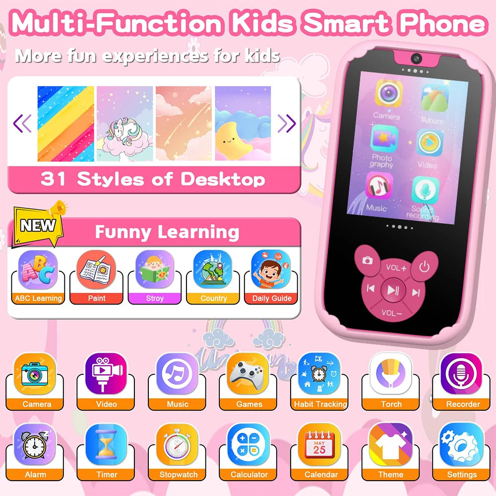 Smart Kids Phone with Camera, Games and Music – Ideal for Kids
