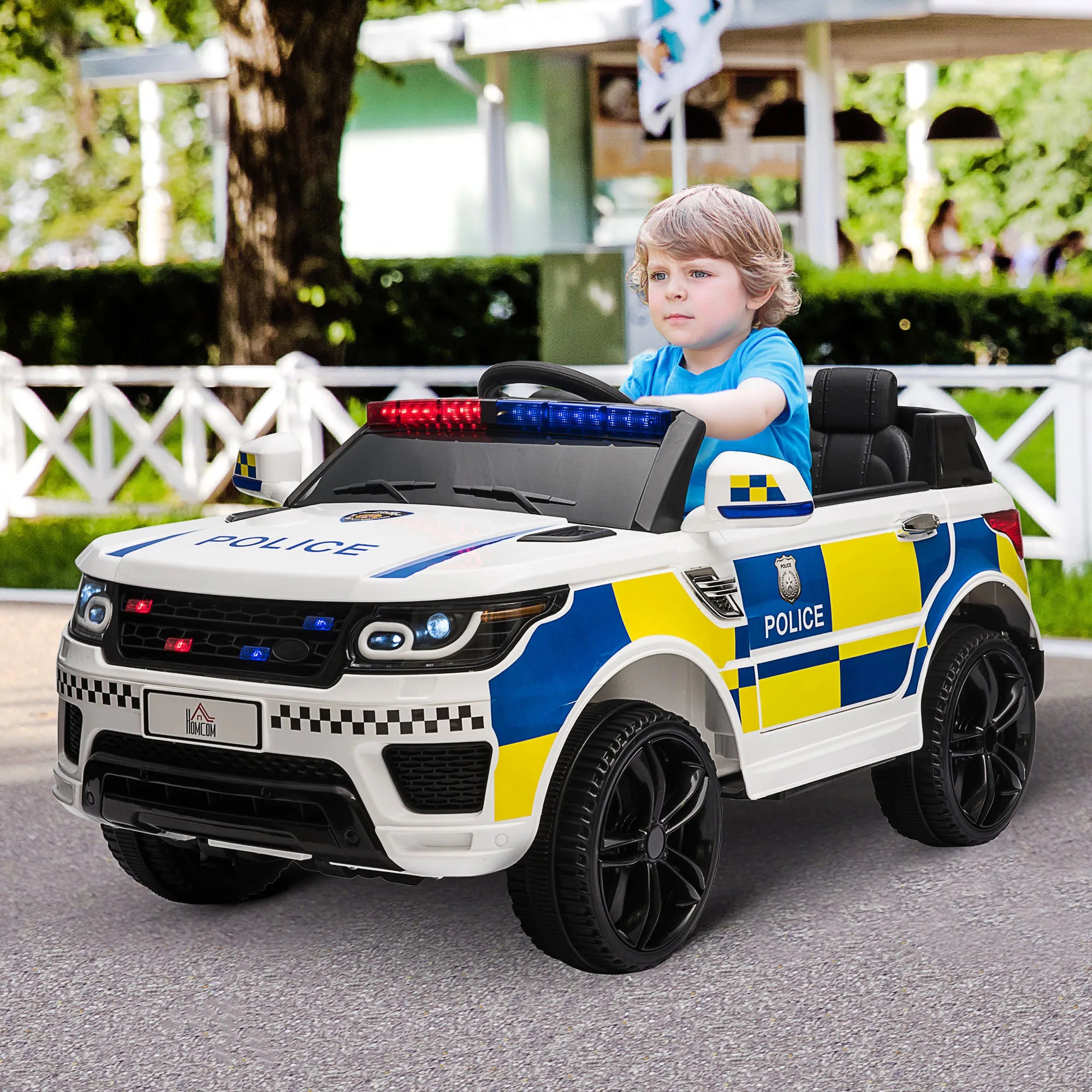 HOMCOM 12V Children's Electric Police Car