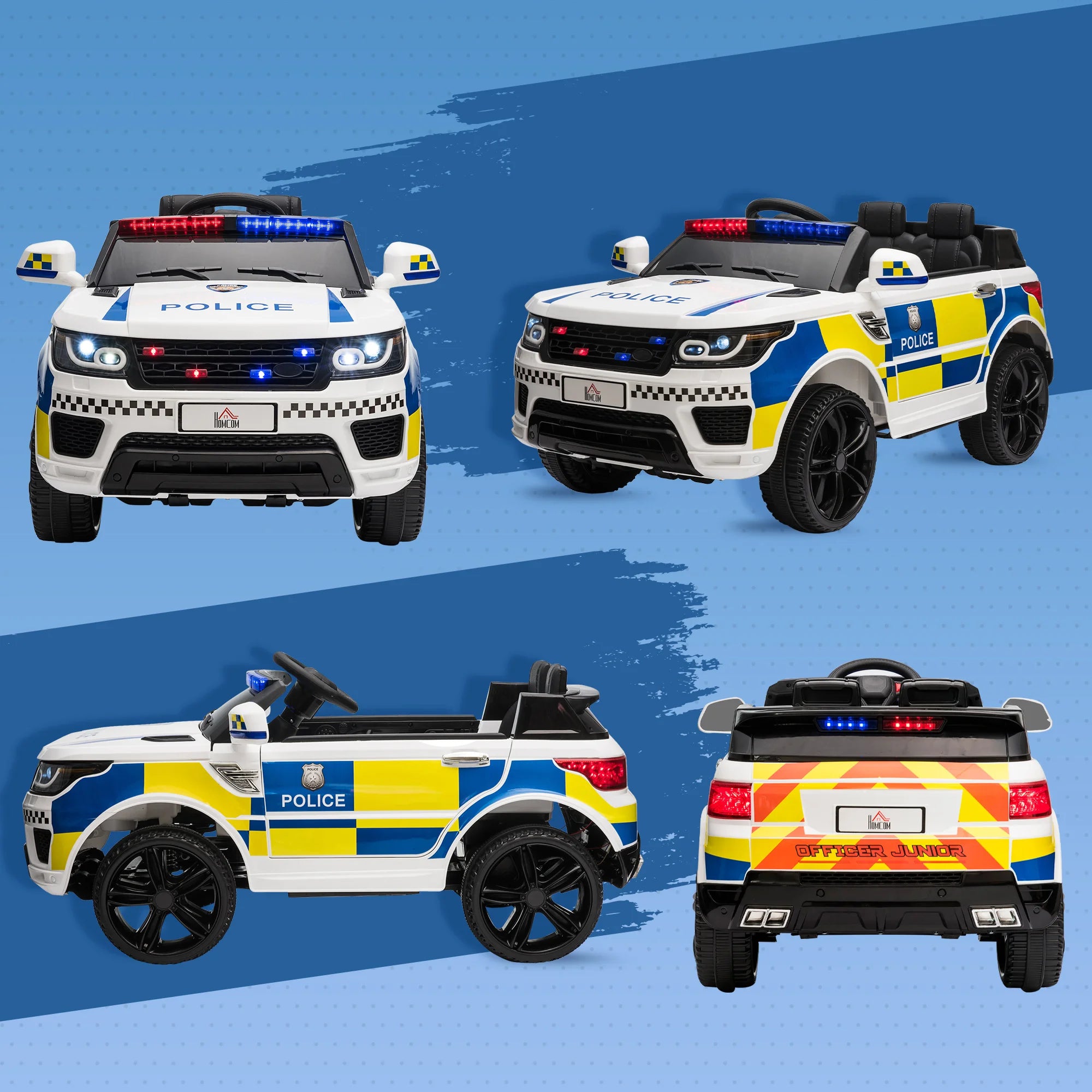 HOMCOM 12V Children's Electric Police Car